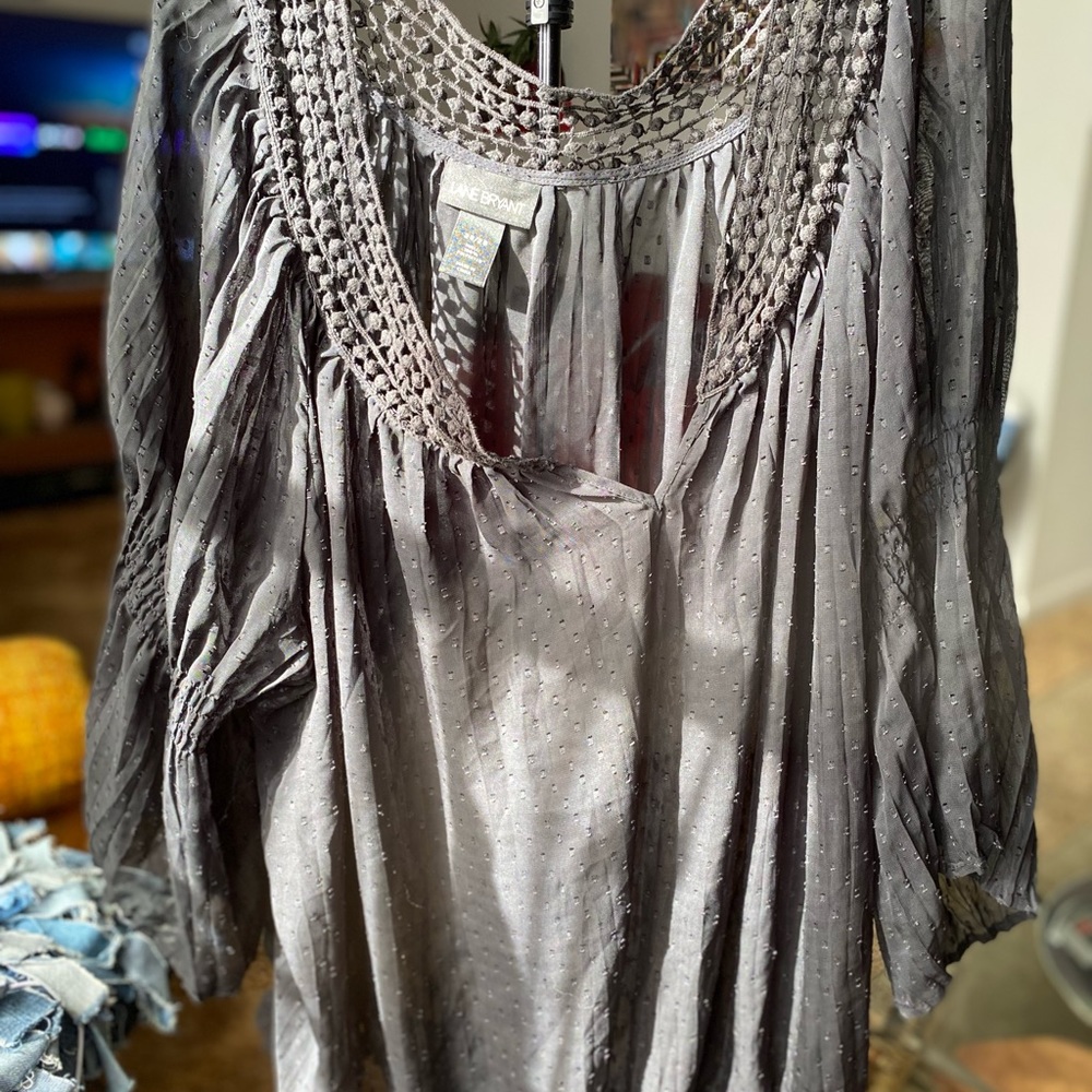Plus size black and sheer Lane Bryant Blouse